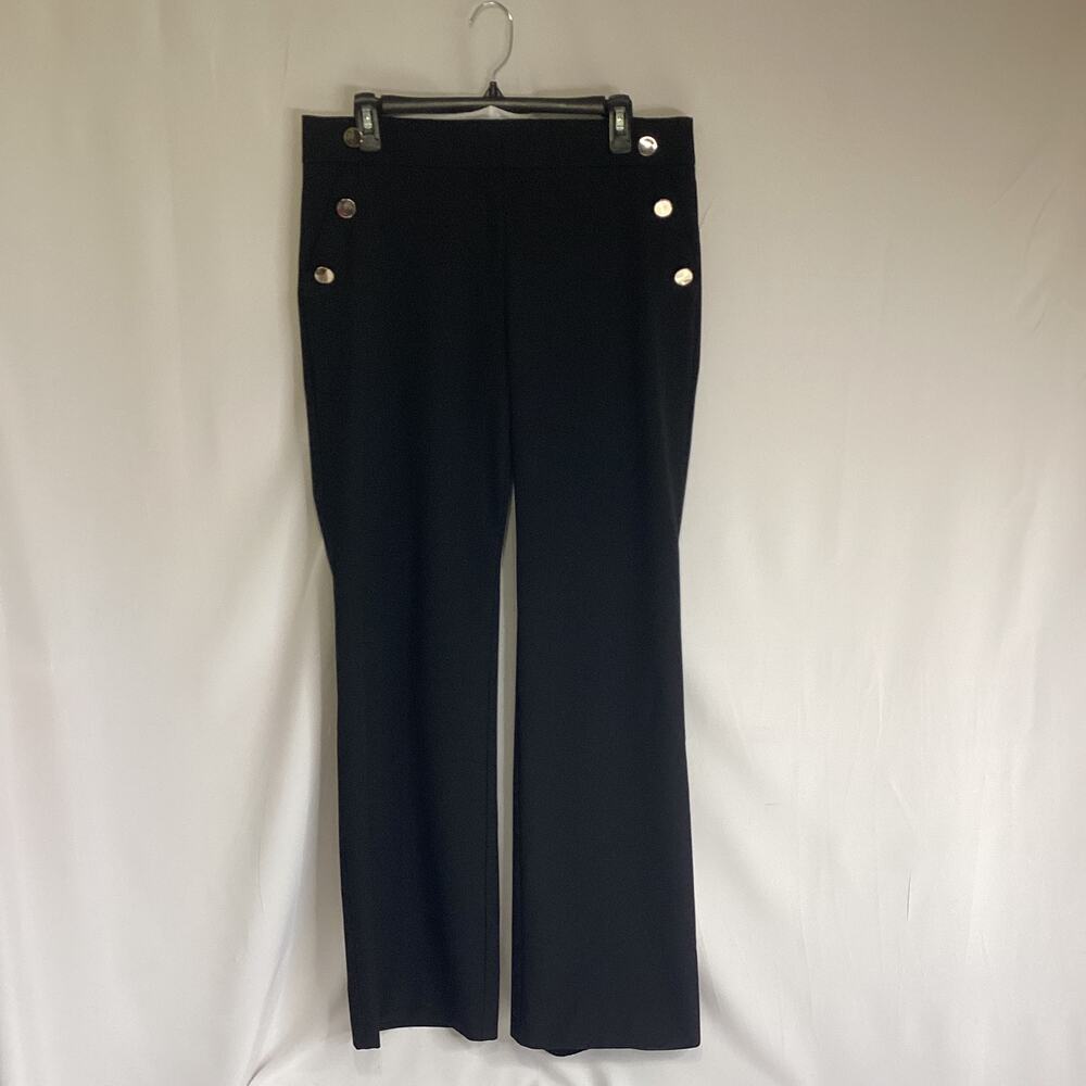 Loft Women’s Black Pants | Nautical Gold Buttons | Size 8